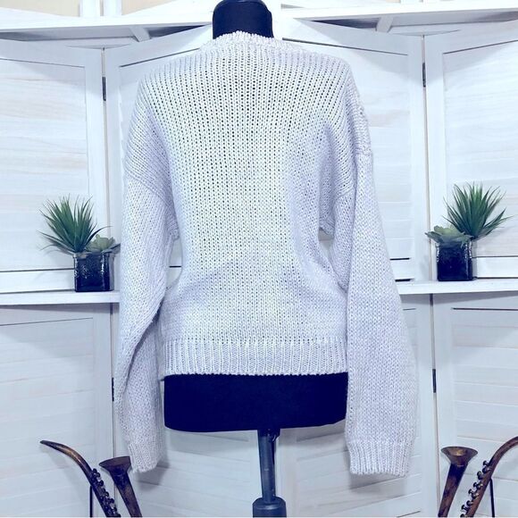 Vintage 90s Floral 3D Textured Sweater Violet Size Small - Picture 3 of 10